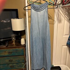 Cato Blue Halter Sundress Casual Backless